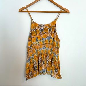 Versona Yellow Multicolored Tank Blouse - Sz XS